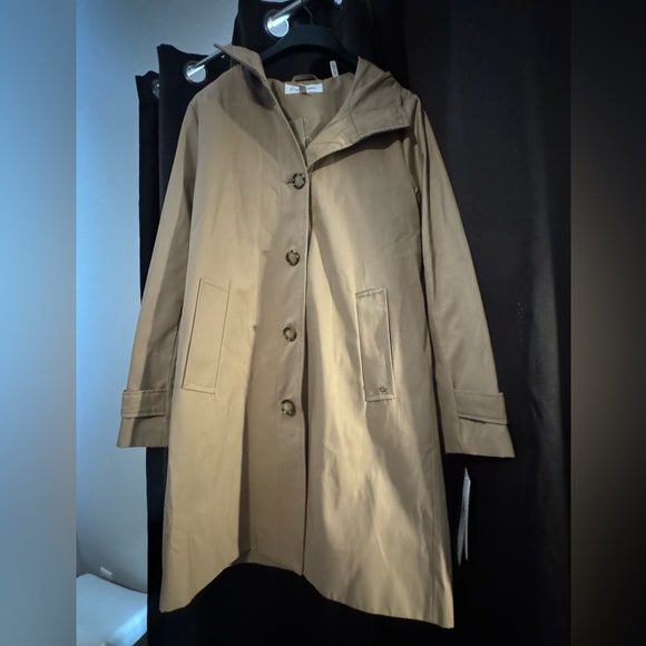 NWT Calvin Klein trench coat with hood - Picture 3 of 14